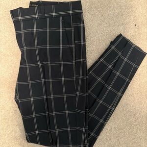 Banana Republic Navy Plaid Dress Pants